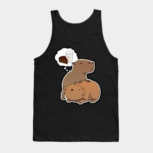 Capybara hungry for Chocolate Cake and Milk Tank Top